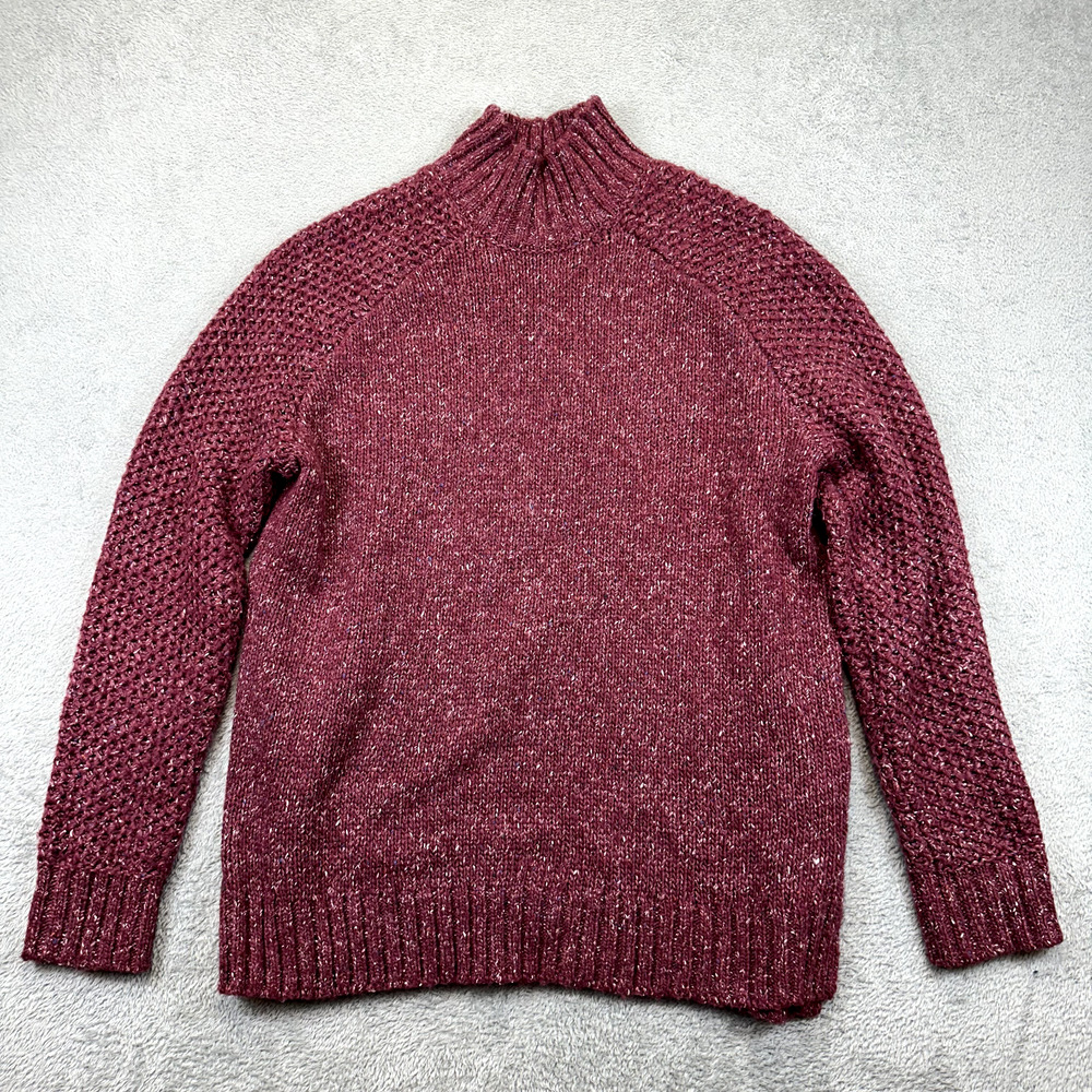 Prana Sweater Womens L Red Casual Pullover Ibid Tunic Outdoors Mock Neck